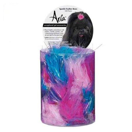 Aria Sparkle Feather 100 Piece Bows for Dogs